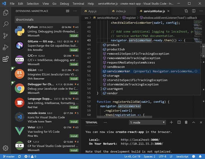 VS Code ejemplo